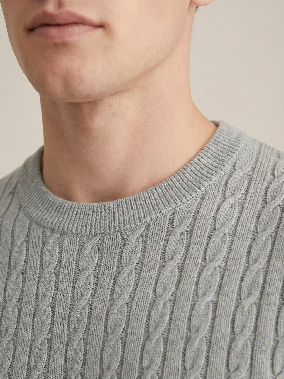 Nerano Cable Knit T-Shirt Grey