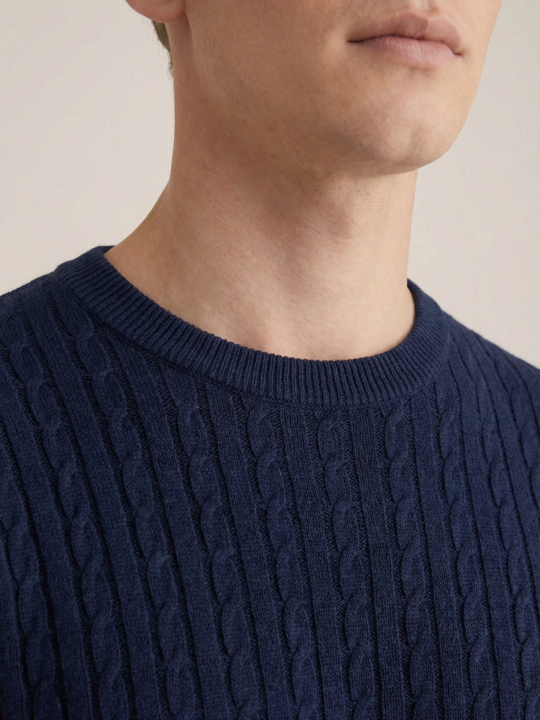 Nerano Cable Knit T-Shirt Navy