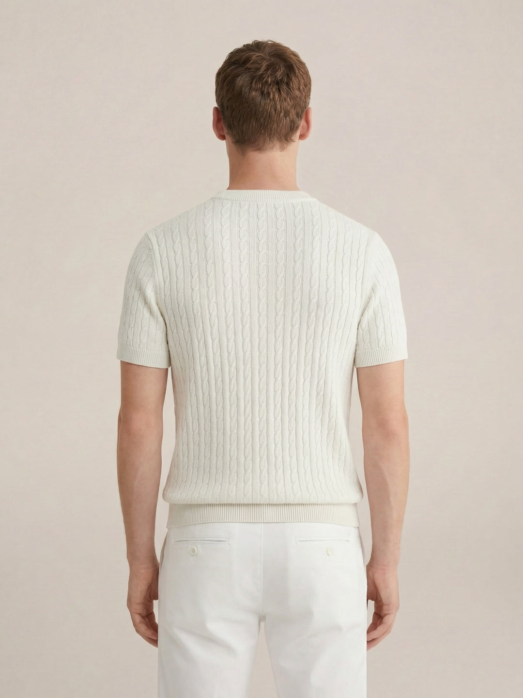 Nerano Cable Knit T-Shirt White