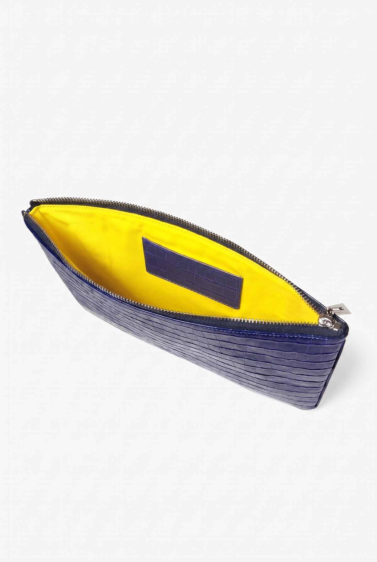 Crocodile Embossed Pouch Navy