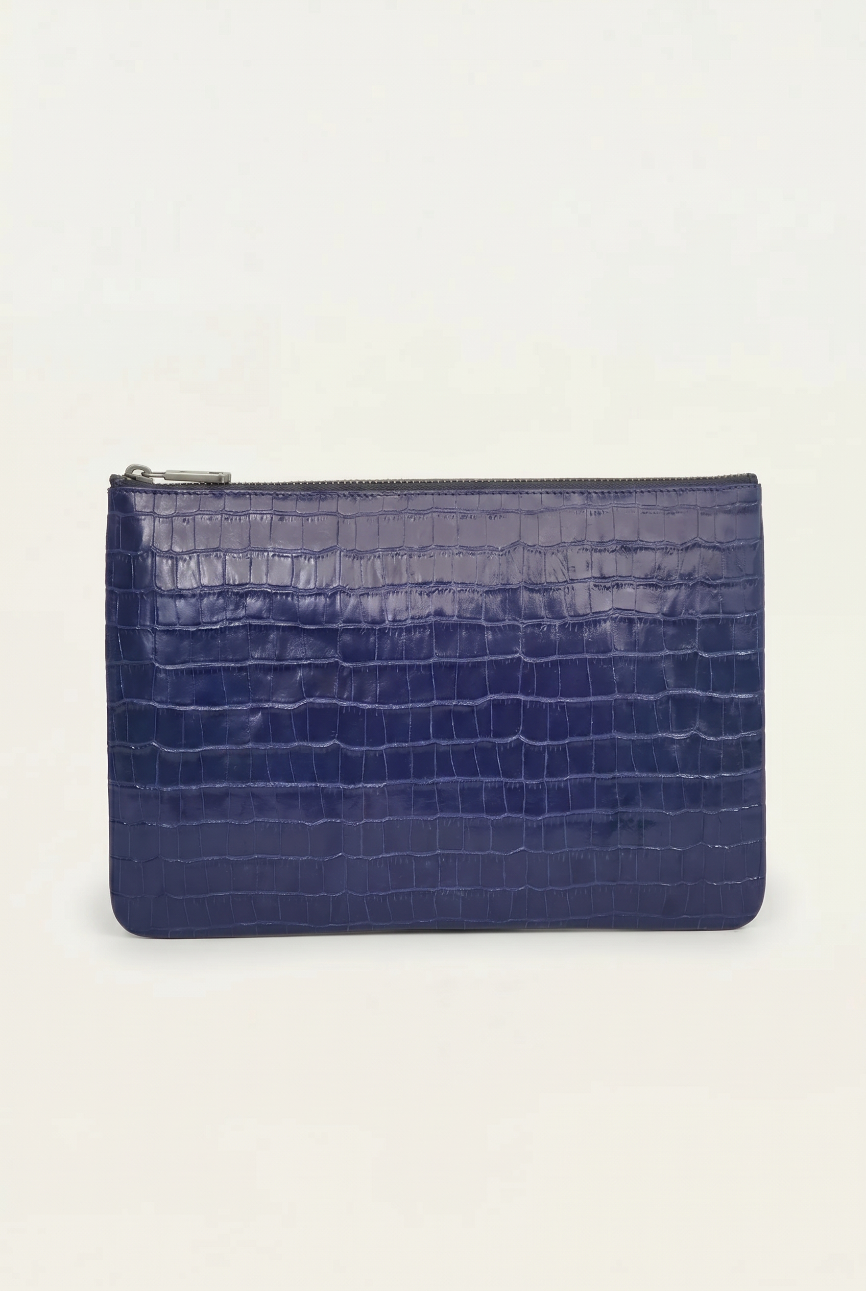 Crocodile Embossed Pouch Navy