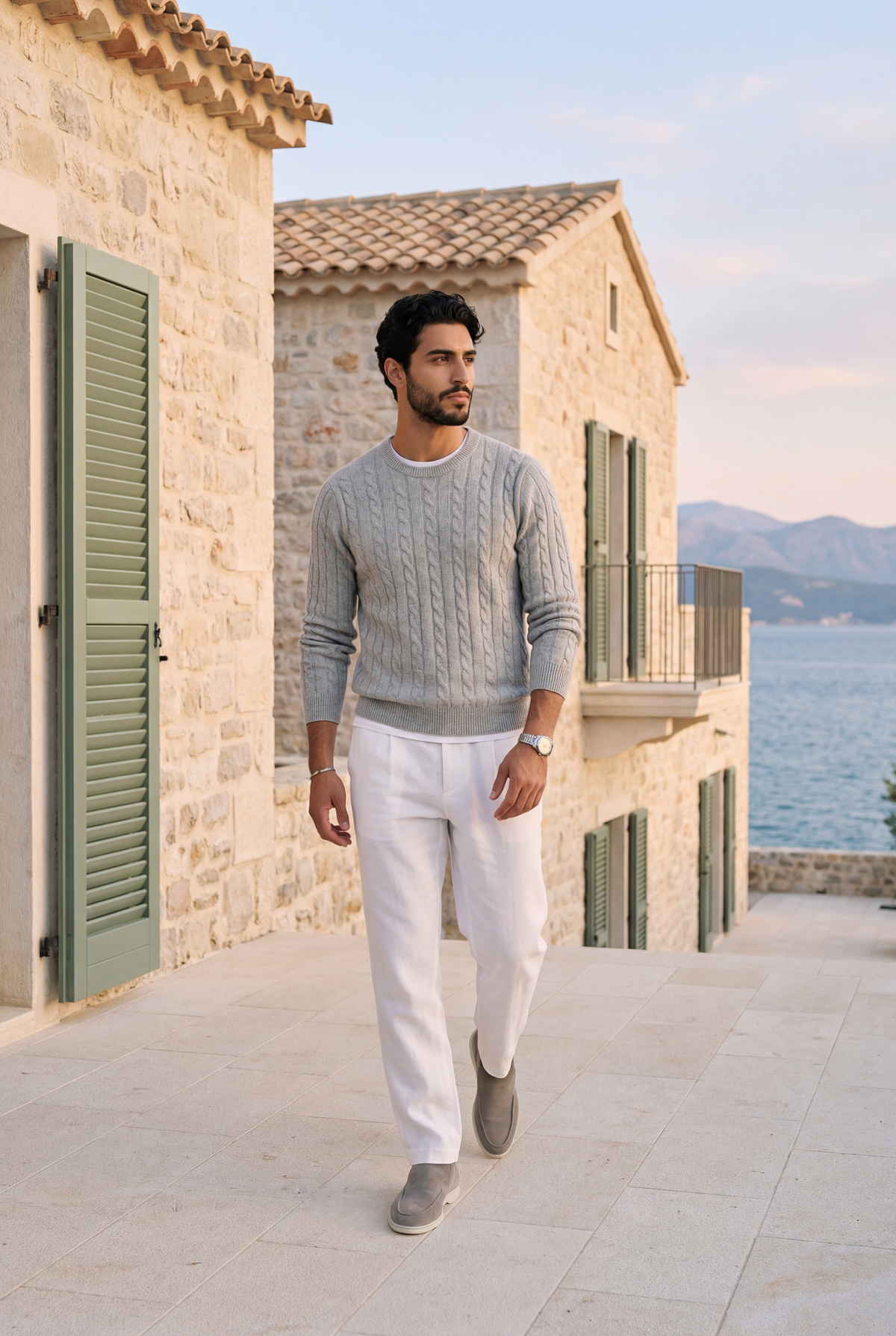 Como Cashmere Crewneck Light Grey