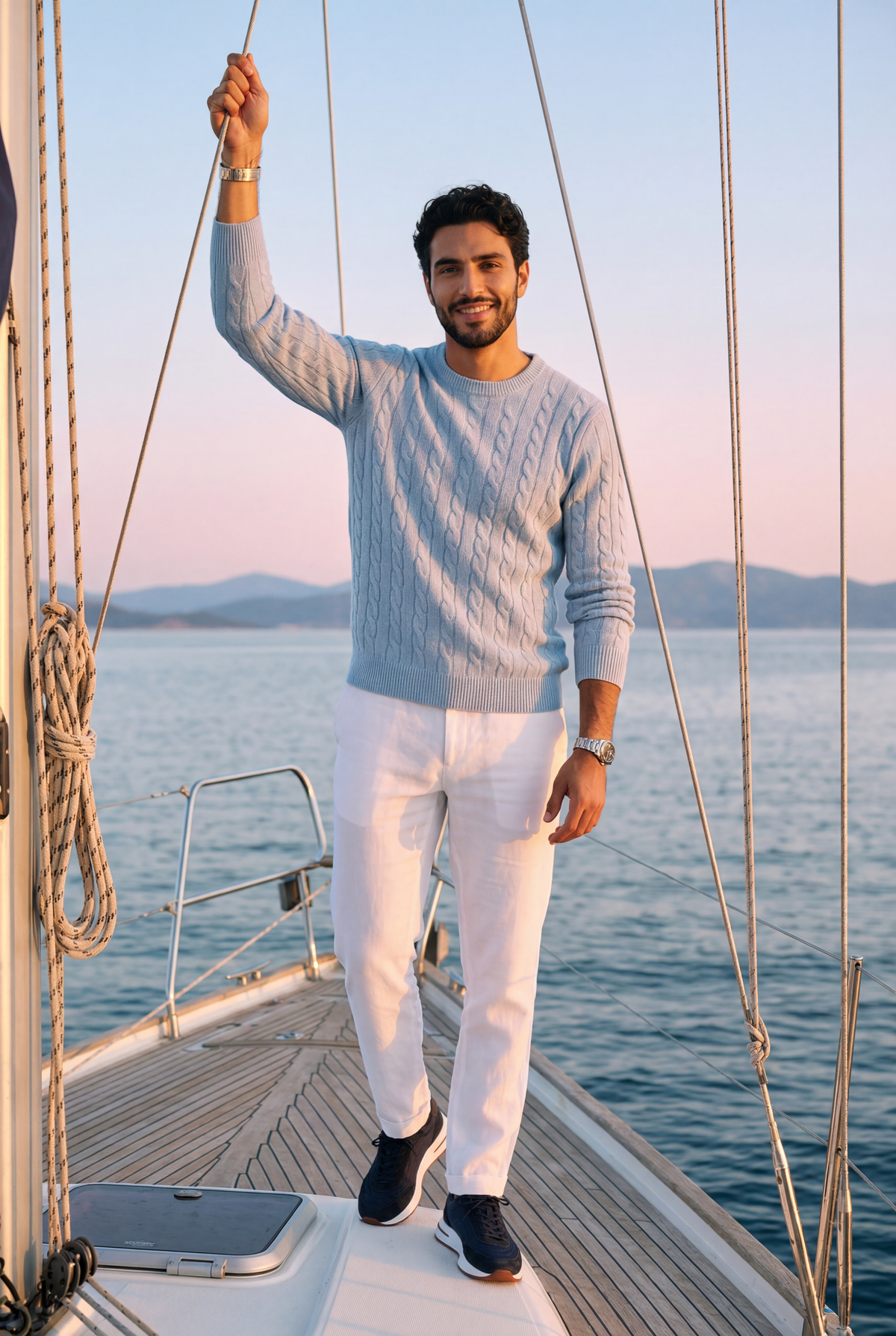 Como Cashmere Crewneck Baby Blue