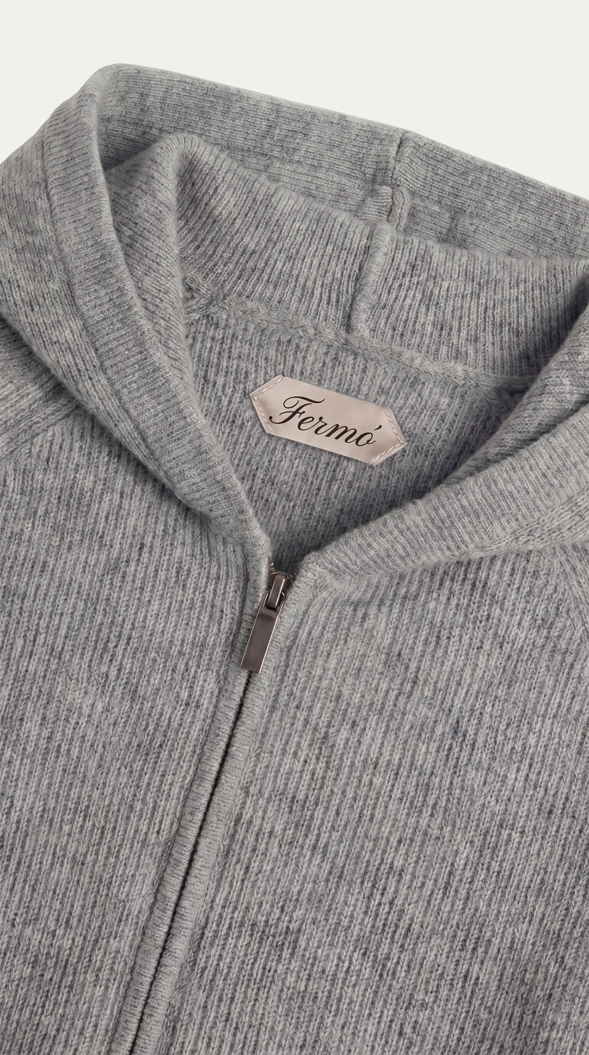 Cortina Cashmere Zip Hoodie Grey