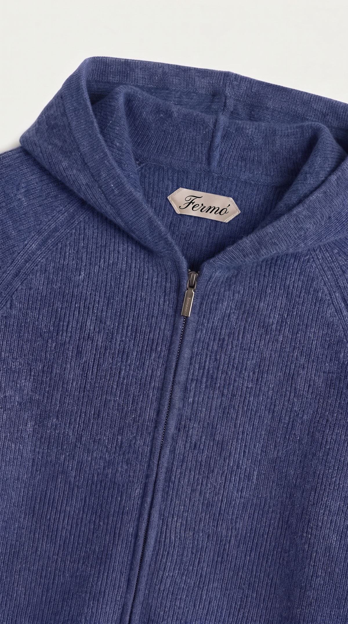 Cortina Cashmere Zip Hoodie Blue