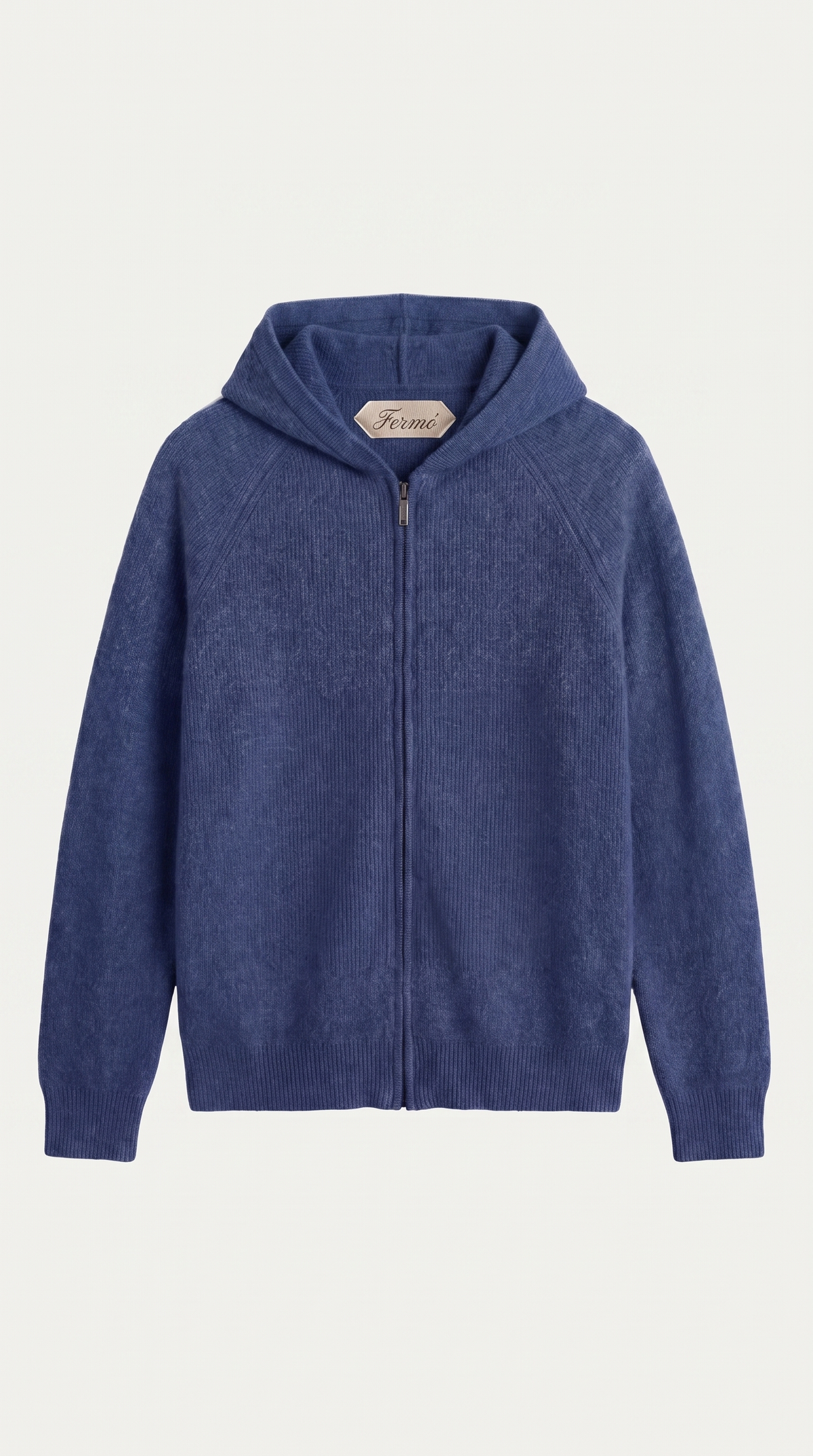 Cortina Cashmere Zip Hoodie Blue