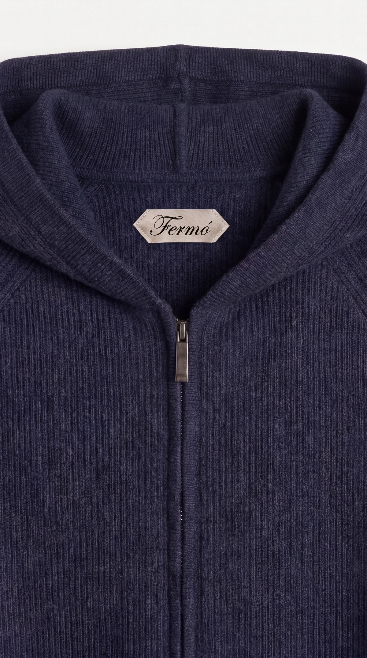 Cortina Cashmere Zip Hoodie Navy