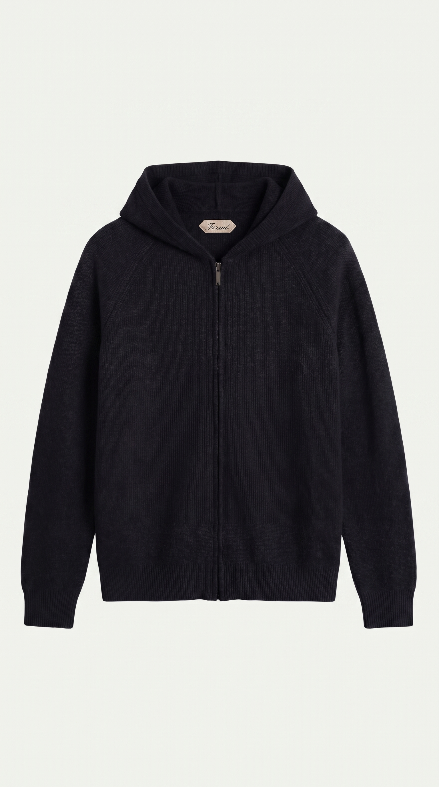 Cortina Cashmere Zip Hoodie Black