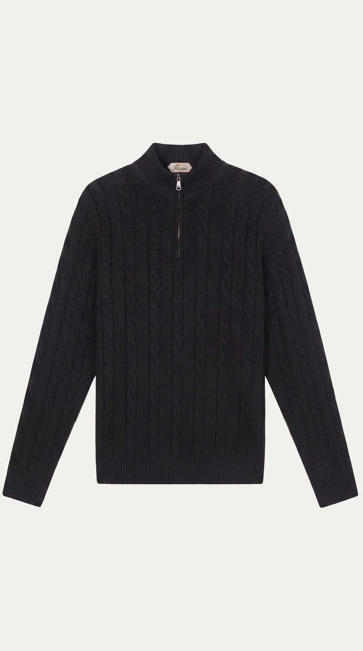 Como Cashmere Quarter Zip Black