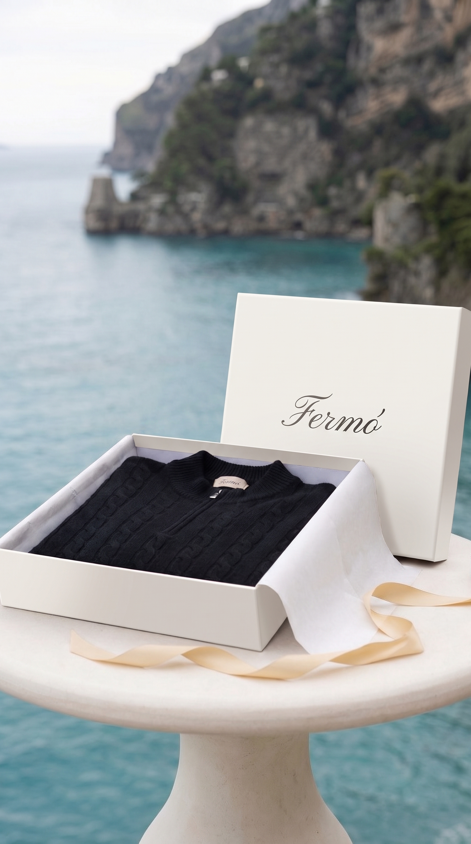 Como Cashmere Quarter Zip Black
