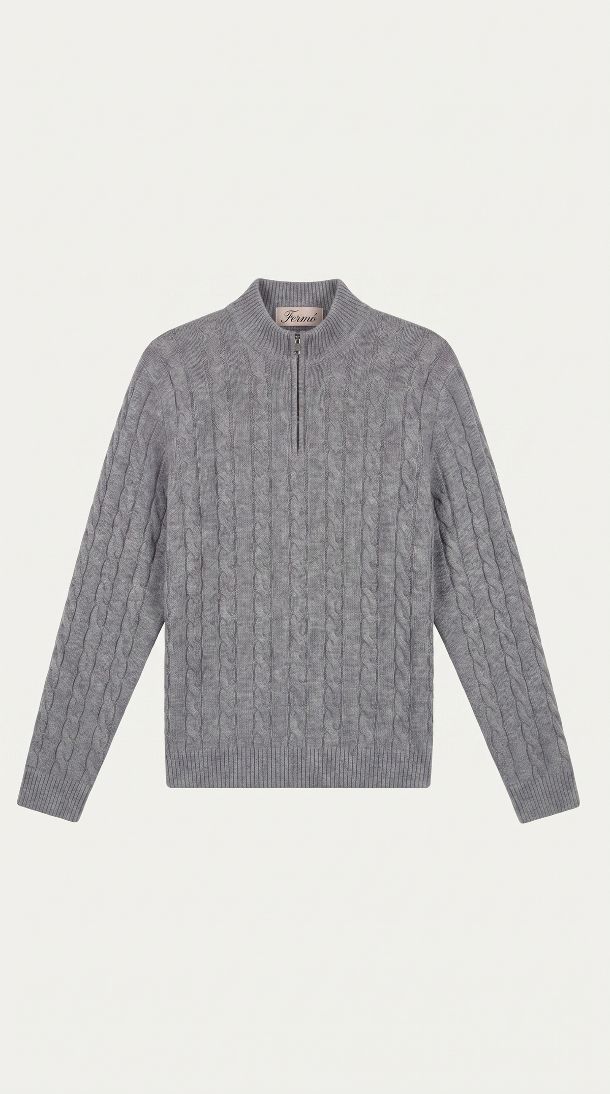 Como Cashmere Quarter Zip Dark Grey