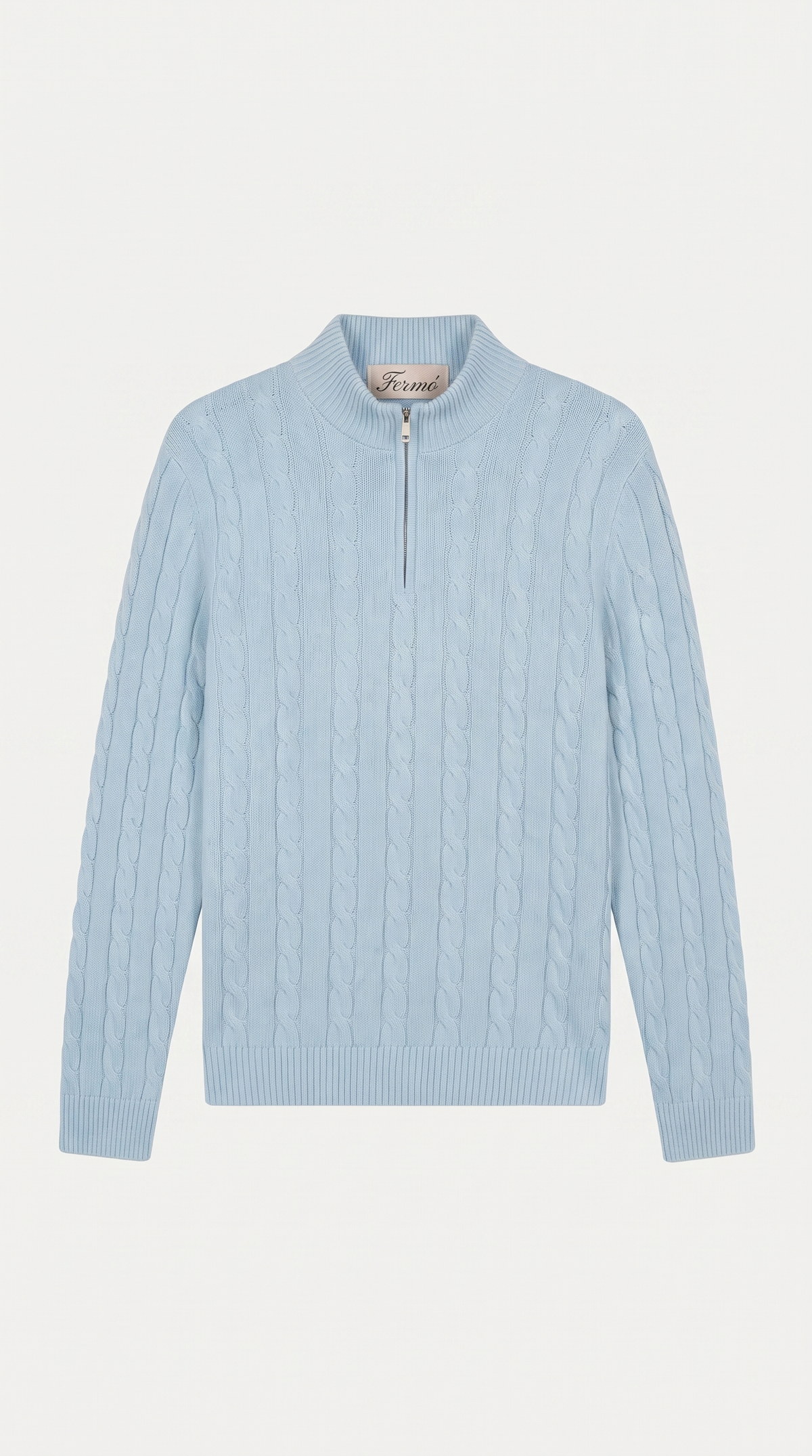 Como Cashmere Quarter Zip Baby Blue
